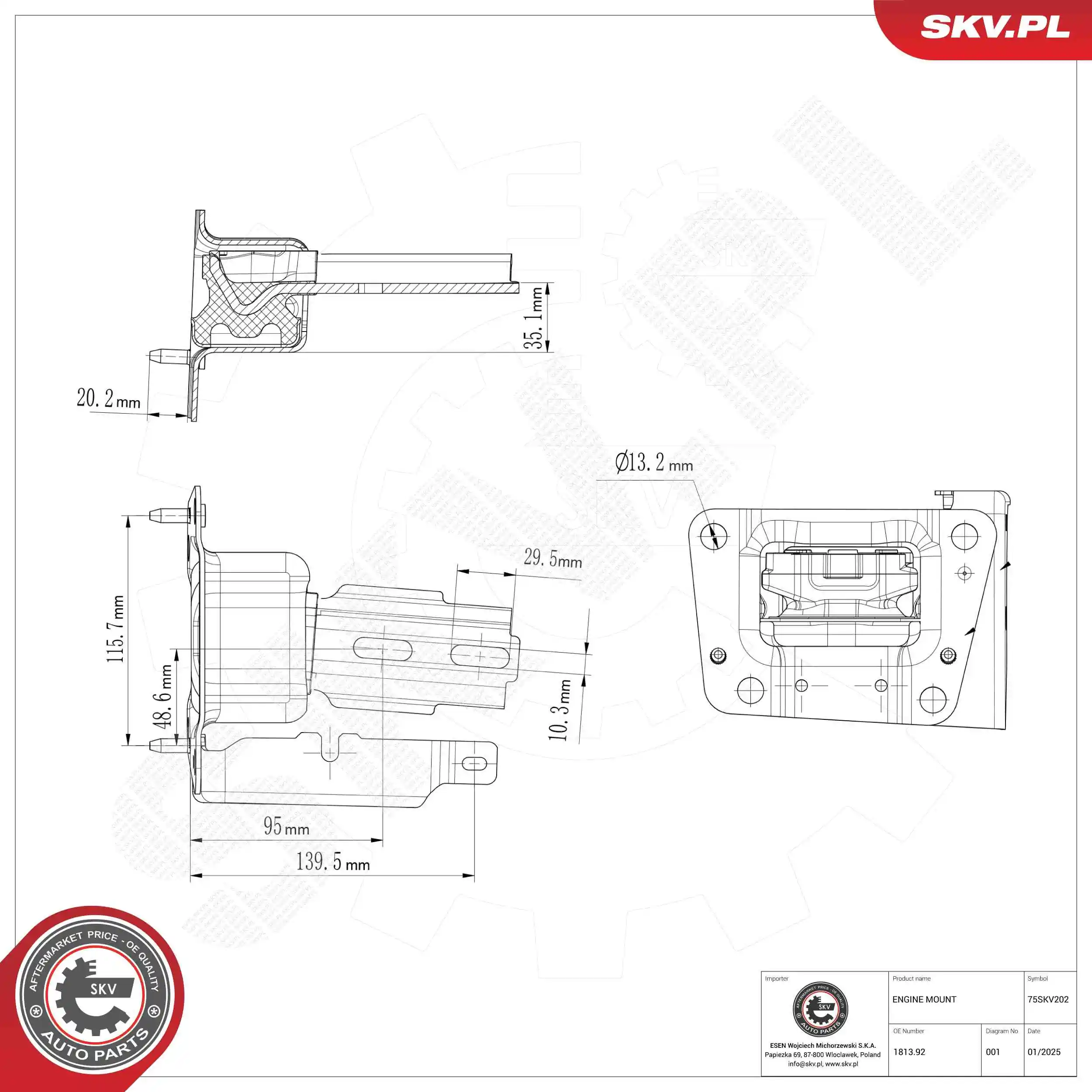 Mounting, engine